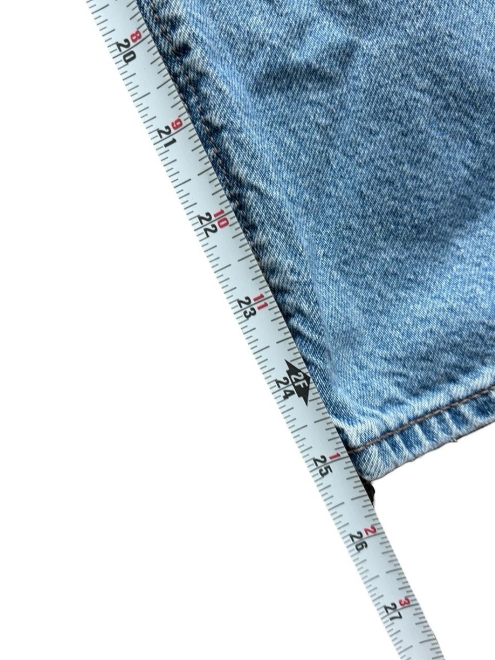 American Eagle AE 12 Short Strigid Stovepipe High Waist Blue Jeans Wide Leg - Picture 10 of 10
